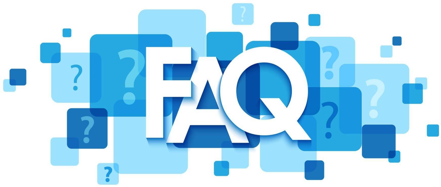 A blue background with the word faq in front of it.