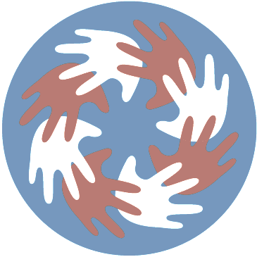 A circle with hands in the middle of it.